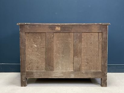 Oak chest of drawers opening to four drawers...