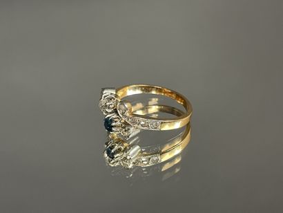 Bague en or sertie de diamants taille rose,...