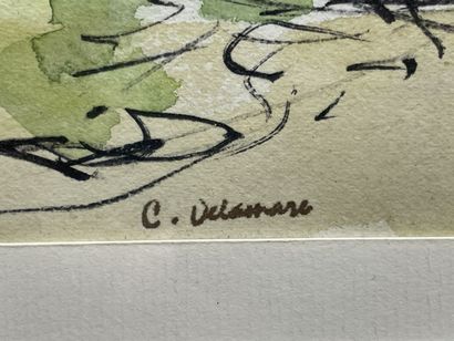 Camille DELAMARRE (XX°)
Paysage.
Gouache...