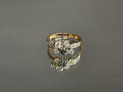 Bague en or sertie de diamants taille rose,...