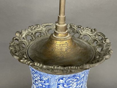 Chinese porcelain vase, mounted as a lamp...