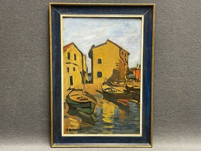 Jean GUINDON (1883 - 1976). 
Maison au bord...