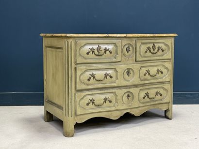 Oak chest of drawers opening to four drawers...