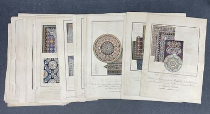 Lot of engraved color plates: tapestries...
