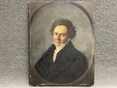 English school XIX
Portrait of a man. 
oil...