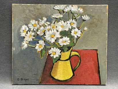 Colette DOYE (1933) 
Fleurs blanches au vase...