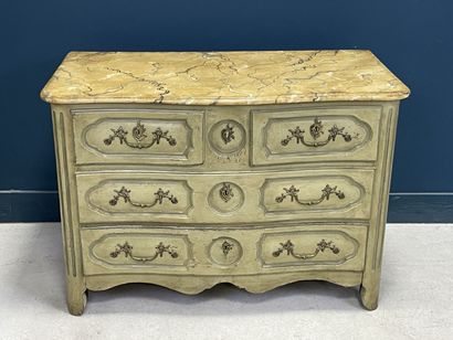 Oak chest of drawers opening to four drawers...