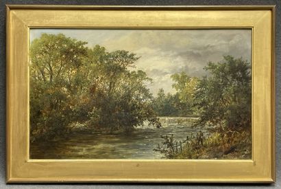 English school XIX°. 
Fishing scene. 
oil...