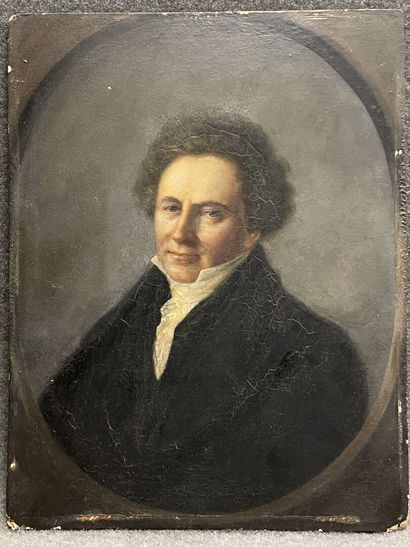 English school XIX
Portrait of a man. 
oil...