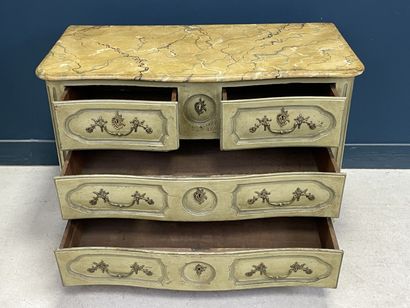 Oak chest of drawers opening to four drawers...