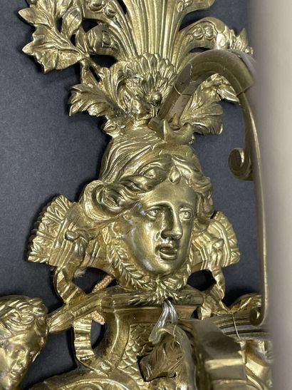 Paire d'appliques en bronze doré à trois...