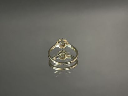 Bague solitaire en or et diamant. 
0,35 ct....