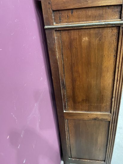 Mahogany veneered straight desk, grey veined...