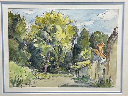 Camille DELAMARRE (XX°)
Paysage.
Gouache...