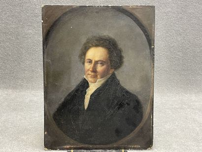 English school XIX
Portrait of a man. 
oil...