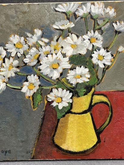Colette DOYE (1933) 
Fleurs blanches au vase...