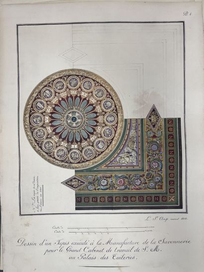 Lot of engraved color plates: tapestries...