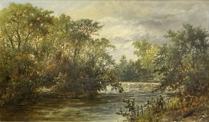 English school XIX°. 
Fishing scene. 
oil...