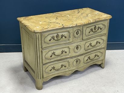 Oak chest of drawers opening to four drawers...