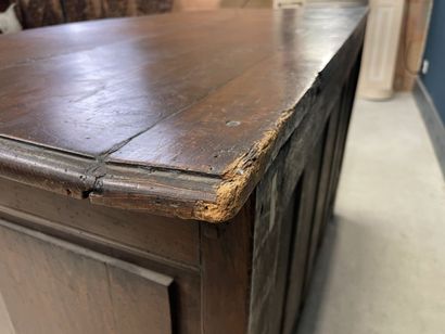 Moulded oak chest of drawers opening to four...