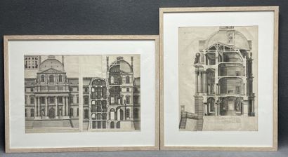 Jean MAROT (1619-1679)
Two framed engravings...