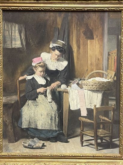 Alexis VOLLON (1865-1945)
The knitting lesson....