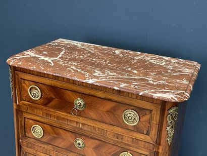 Semainier in walnut and satinwood, opening...