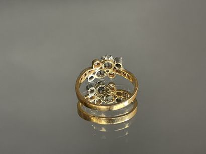 Bague en or sertie de diamants taille rose,...
