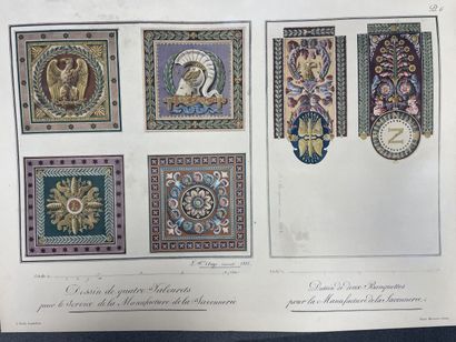Lot of engraved color plates: tapestries...