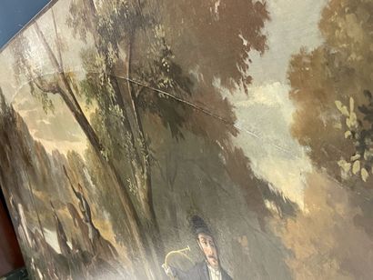 Adam GOURDET (XIX°)
Hunting at Hounds.
Large...