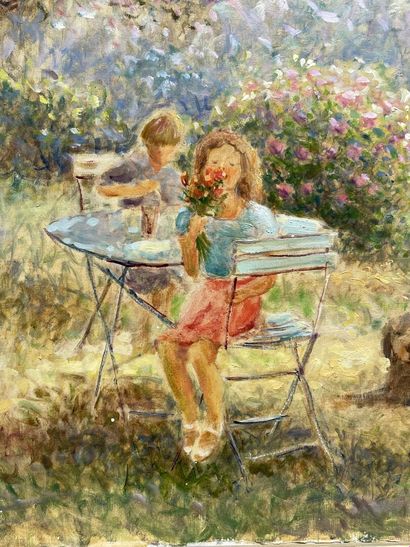 Jacques MEUGNIER (1951) 
Dans le jardin....