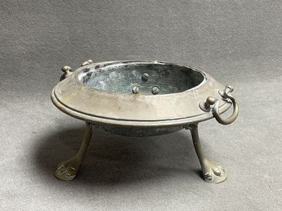 Brasero en cuivre et métal.
H: 20 cm, D:...