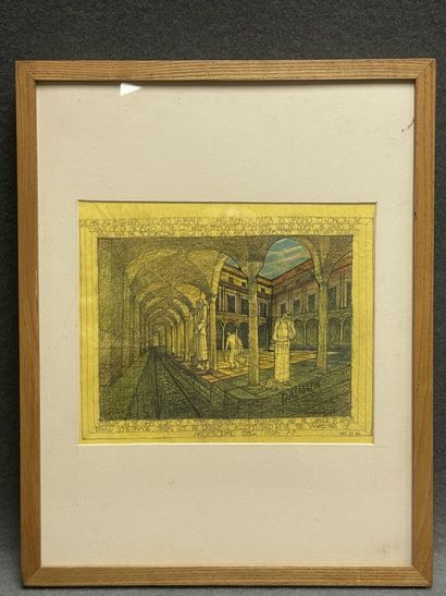 Perspective moderne de cloitre.
Dessin
22...