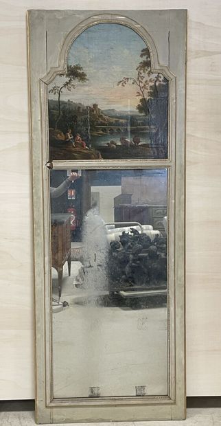 Trumeau de boiserie laqué avec huile sur...
