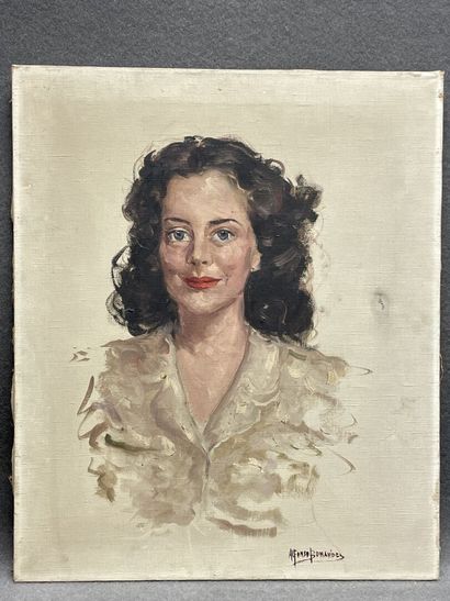 Alfonso BENAVIDES (XX). 
Portrait de femme....