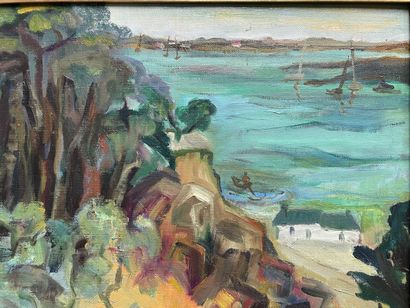 Marion DELILE (XXe siècle). 
Paysage de bord...