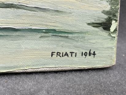 Friati. 
Voiliers. 
huile sur toile, signée...