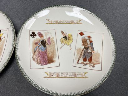 CHOISY LE ROI Suite de 7 assiettes en faience...