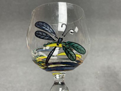 NAGEL 
Service en verre soufflé, décor peint...
