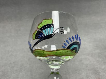 NAGEL 
Service en verre soufflé, décor peint...