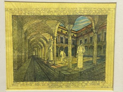Perspective moderne de cloitre.
Dessin
22...
