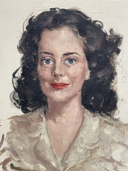 Alfonso BENAVIDES (XX). 
Portrait de femme....