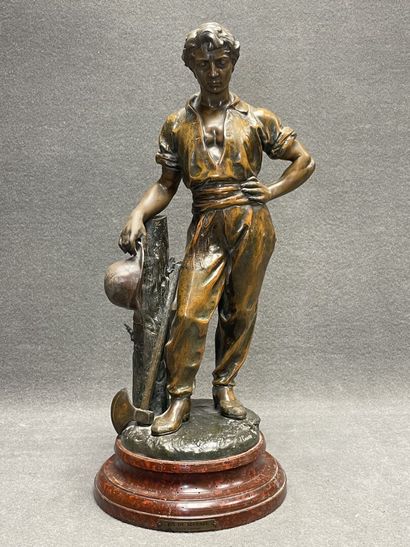 Julien CAUSSE (1869-1909). 
Statuette en...