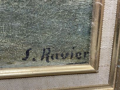 Ecole Française vers 1900.
Bord de rivière...