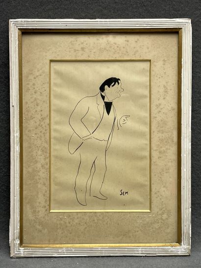 SEM (1863-1934) 
Elégant. 
Lithographie encadrée....