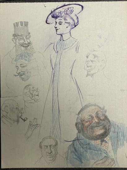 Lot de dessins sur papiers.