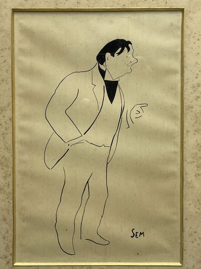 SEM (1863-1934) 
Elégant. 
Lithographie encadrée....
