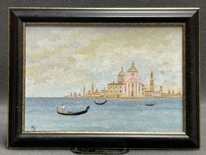 Venise. 
huile sur panneau, signée en bas...