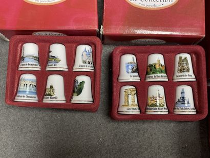 Collection de dès à coudre en porcelaine,...