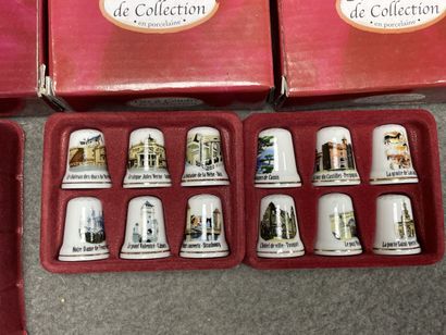Collection de dès à coudre en porcelaine,...